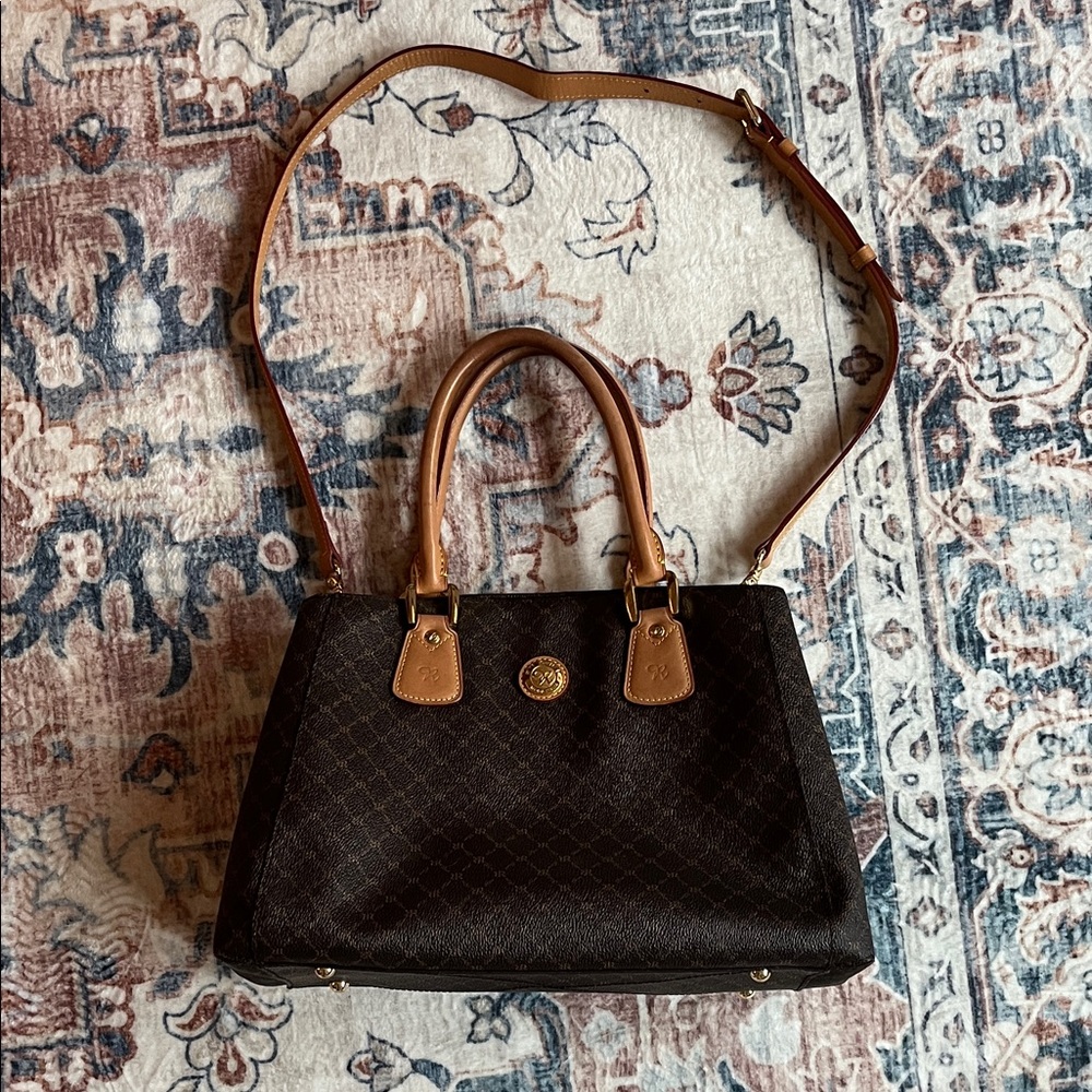 Rioni Black and Tan Satchel